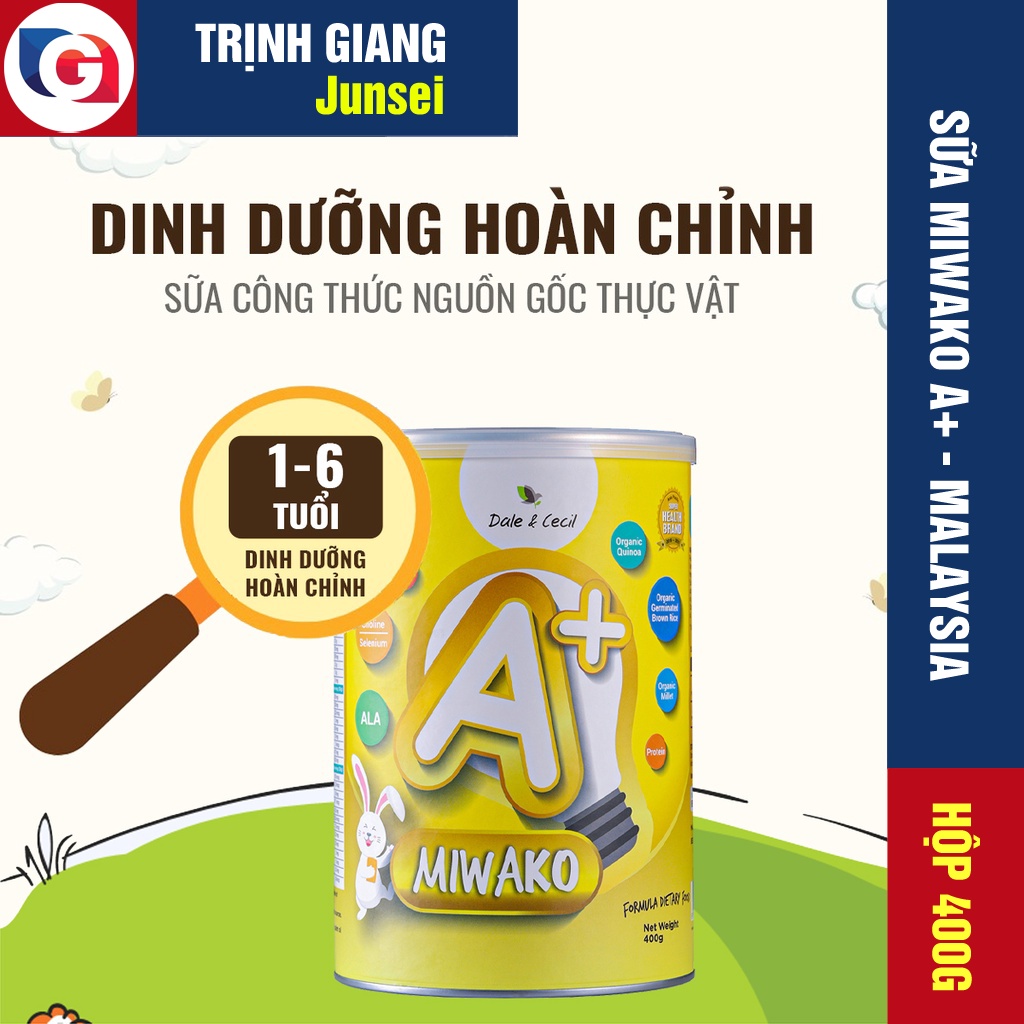 Sữa thực vật hữu cơ - Miwako A+ - Nhập khẩu Malaysia - Cho trẻ dị ứng, tăng động, giảm chú ý, tự kỷ…