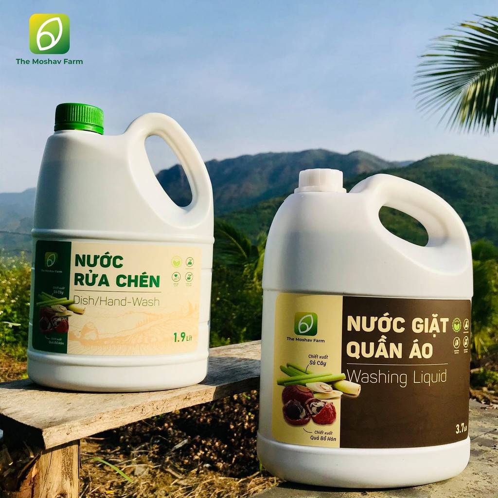 Nước rửa chén bồ hòn The Moshav Farm can 1.9l - (SP hữu cơ - 100% tự nhiên) - Đặc biệt an toàn cho da nhạy cảm