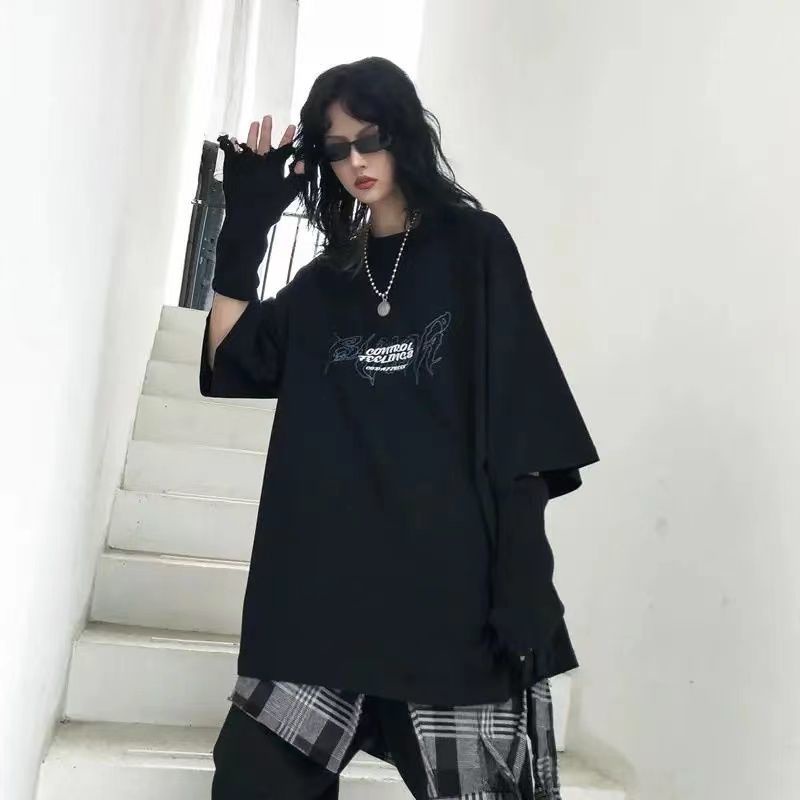Áo thun tay ngắn dáng rộng in hình thời trang mùa hè