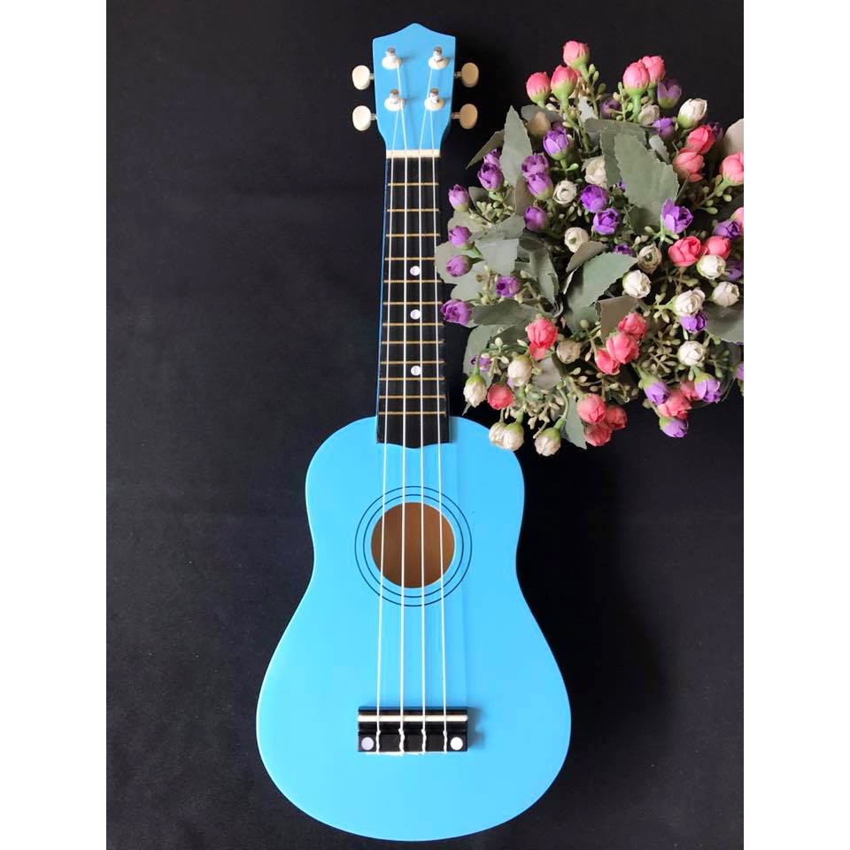 [GIAO NHANH 2H] Đàn Ukulele Gỗ Xanh Da Trời WOIM Soprano Size 21inch 53cm (Mua 1 Tặng 5)