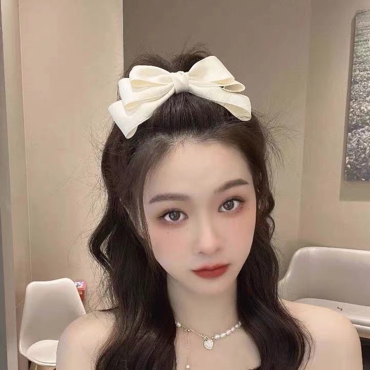 Kẹp Tóc Nơ Ba Lớp Thoát Hiểm Kiểu Công Chúa Đáng Yêu 2022