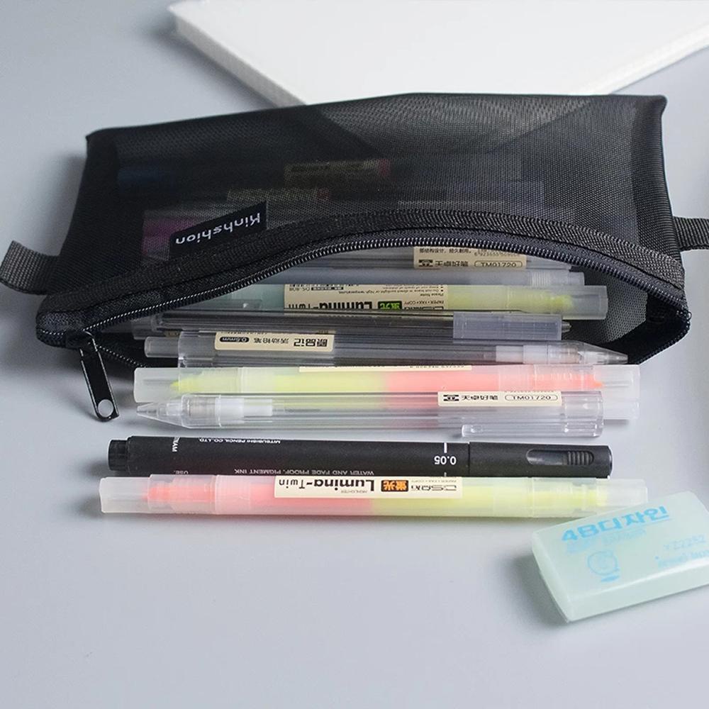 Túi Lưới Đựng Bút Bằng Nylon Trong Suốt Ốp