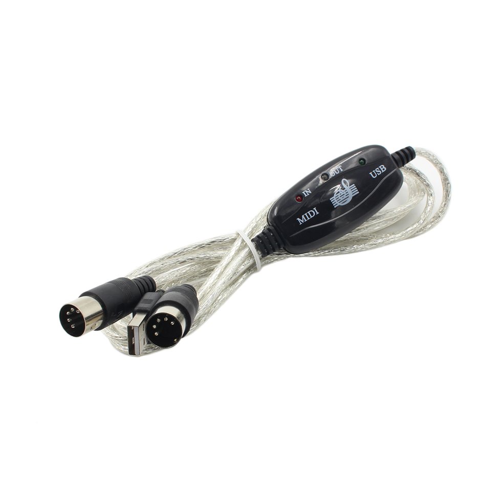 New USB IN-OUT MIDI Interface Cable Converter PC to Music Keyboard Cord