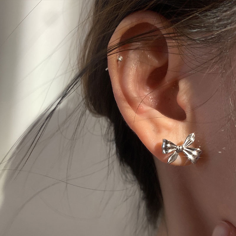 Đôi Khuyên Tai Thắt Nơ Phong Cách Hàn Quốc Sang Trọng Dành Cho Nữ