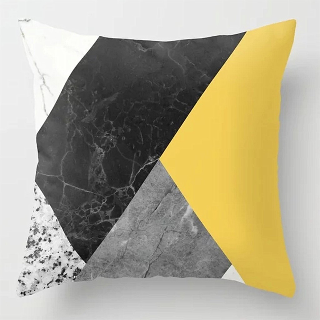 Áo gối in hình trừu tượng màu vàng chất vải mềm mại nhiều kích cỡ 40 / 45 / 50 / 60cm