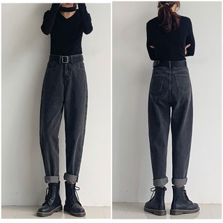 Quần jean baggy nữ đen trơn MSCB1