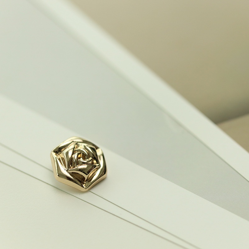 Set 10 Nút Áo Khoác Hình Hoa Hồng Bằng Kim Loại Dành Cho Nữ