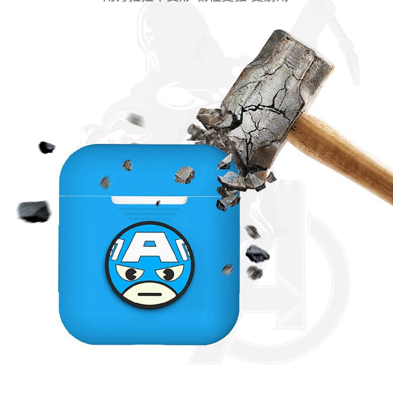 Vỏ Đựng Bảo Vệ Hộp Sạc Tai Nghe Airpods 1 / 2 Bằng Silicone Hình Marvel Avengers