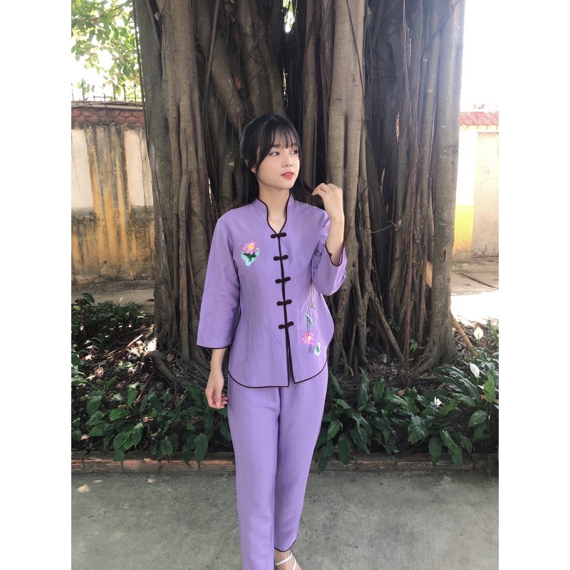 Đồ đi chùa, áo lam, thời trang nữ , đồ lam truyền thống