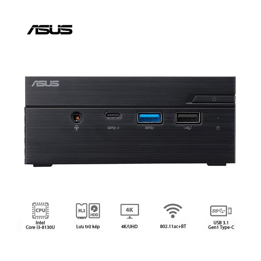 Mini PC Asus PN60 (i3-8130U/WL/Vesa Mount/Com Port/Đen) (BB3016MC) thiết kế hiện đại, tiế kiệm không gian | BigBuy360 - bigbuy360.vn