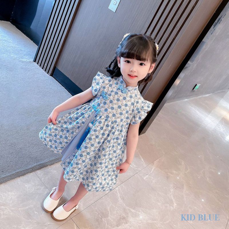 Đầm Sườn Xám Phong Cách Phương Tây Thời Trang Mùa Hè Mới Dành Cho Bé Gái
