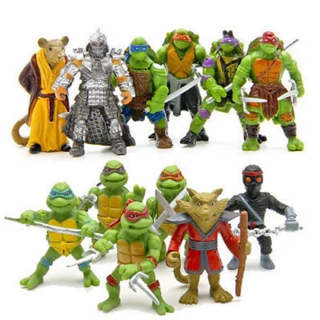 Set 6 Mô Hình Đồ Chơi Ninja Rùa Chất Liệu PVC Cho Bé