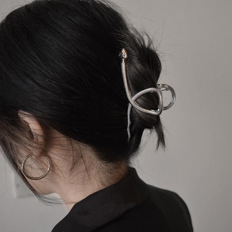 Kẹp Tóc Kim Loại Hình Con Rắn Cỡ Lớn