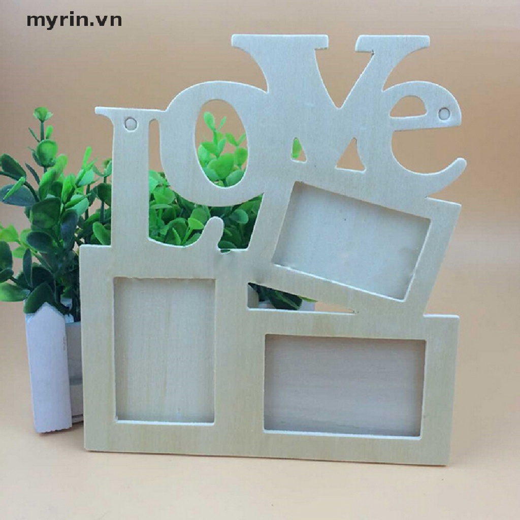 Khung Ảnh Gỗ Khắc Chữ Love Độc Đáo
