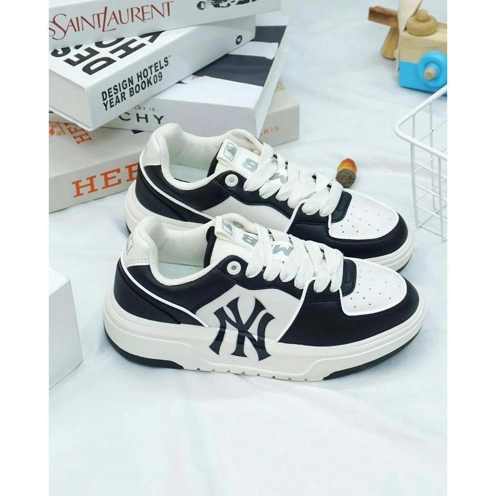Giày MLB Chunky Liner New York Yankees White Black, Giày Sneaker MLB Chunky NY Đen Hàng Chuẩn