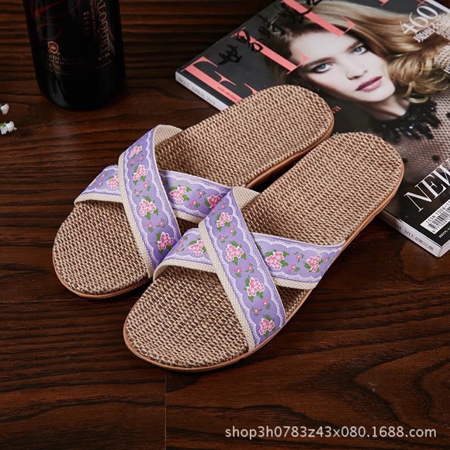 [Mẫu mới] Dép coi quai chéo in hoa vintage