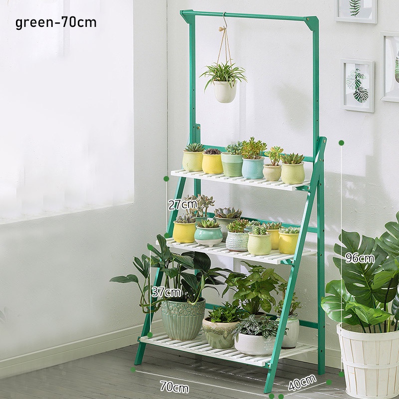 Kệ NAFENA bằng tre trơn nhiều tầng để chậu cây cảnh trong nhà / ban công tiện lợi