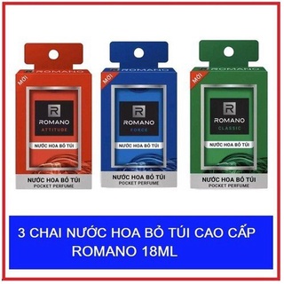 Combo 3 chai Nước Hoa bỏ túi Romano Attitude 18ML
