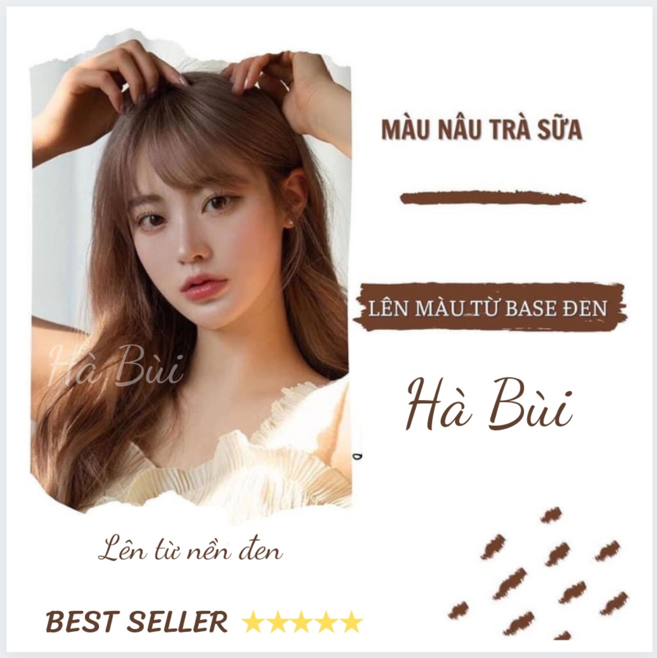 Thuốc Nhuộm Tóc Màu Nâu Sữa Nâu Trà Sữa Chocolate Tặng Oxy Trợ Nhuộm, Siêu Tôn Da