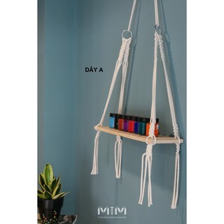 Kệ sách gỗ treo dây đan MACRAME
