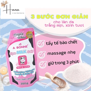 Muối tắm sữa bò tẩy tế bào chết a bonne spa milk salt thái lan 350gr chính hãng - muối tắm sữa bò thái lan - hana shop