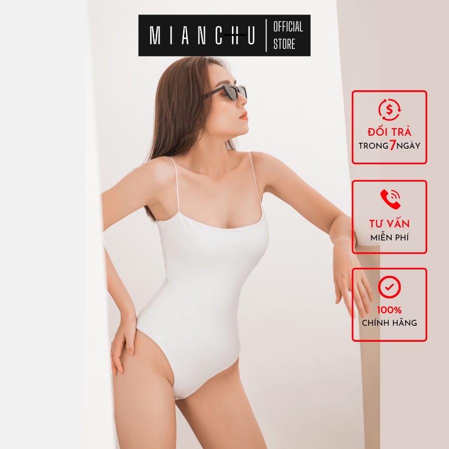 Áo thun hai dây bodysuit 2 lớp MIANCHU chất liệu thun dẻo,mềm,co giãn ôm sát người sexy mã BDS2L2D