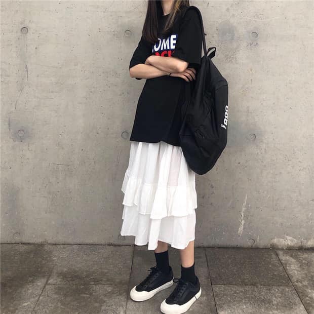 [C23] Chân váy ulzzang KAKI 2 TẦNG dáng suông cạp chun chất kaki dày dặn cực tôn dáng nữ tính (sỉ từ 5sp bất kì) | BigBuy360 - bigbuy360.vn