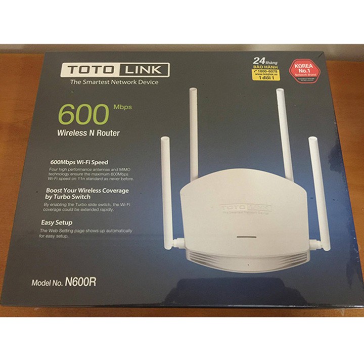 Totolink N600R Router Wi-Fi chuẩn N 600Mbps - Hãng Phân Phối Chính Thức