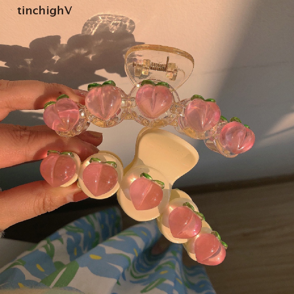 Kẹp Tóc Càng Cua Bằng Acrylic Hình Quả Đào Ngọt Ngào