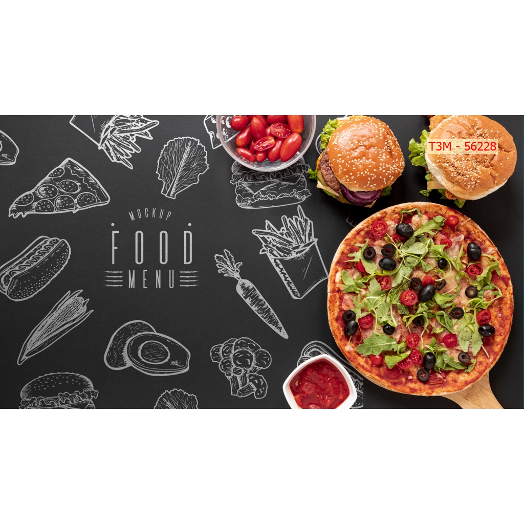 Tranh decal trang trí quán pizza nhận đặt kích thước yêu cầu