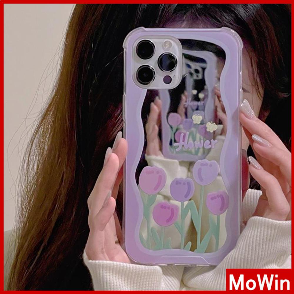 Ốp điện thoại nhựa dẻo acrylic túi khí hoa tulip bảo vệ camera thích hợp cho iPhone 11 13 Pro Max 12 Pro Max 7 Plus XR