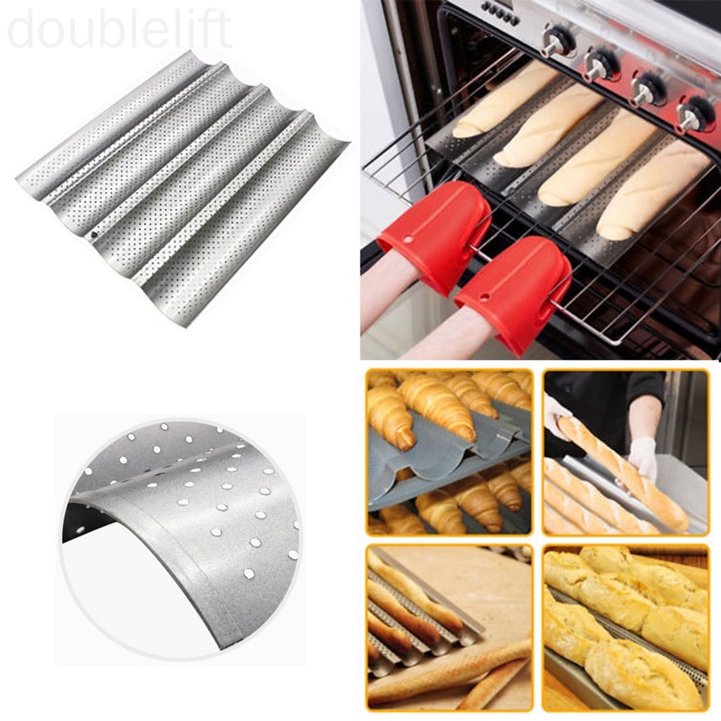 Khuôn Nướng Bánh Mì Kiểu Pháp 4 Ngăn Bằng Thép Carbon Chống Dính Tiện Dụng