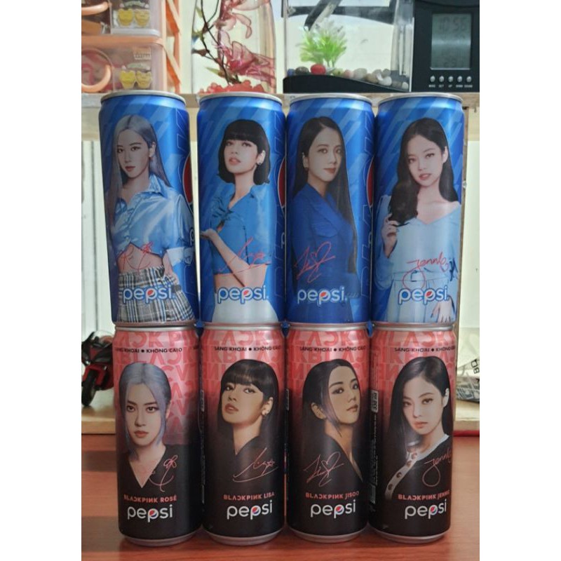 [Combo xanh và hồng]Đầy đủ 4 thành viên PEPSI X BLACKPINK Phiên Bản Chữ Ký Giới Hạn (330ML) FULL 2 VER