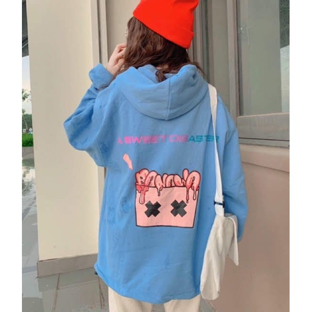 Áo khoác nam nữ nỉ ngoại form rộng dây kéo Banawaa_ ảnh thật