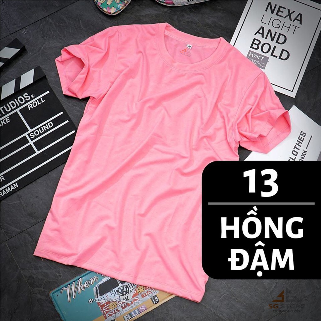 Áo thun trơn nam nữ nhiều màu - Thun cotton 4 chiều | SGSHOP