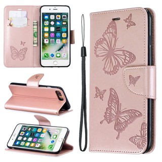 Bao nắp gập chất giả da dập hình bướm nhiều mẫu mã cho điện thoại Iphone 7/8/7 Plus/8 Plus
