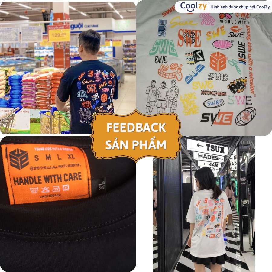 Áo Thun Tay Lỡ SWE Cao cấp form rộng Unisex nam nữ phong cách SWE phong cách Ulzzang | CoolZy | BigBuy360 - bigbuy360.vn