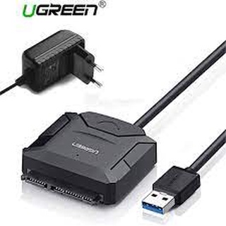 Cáp USB 3.0 to SATA Ugreen 20231 Cao Cấp (HDD,SSD 2.5-3.5 16TB+Adapter 12V)