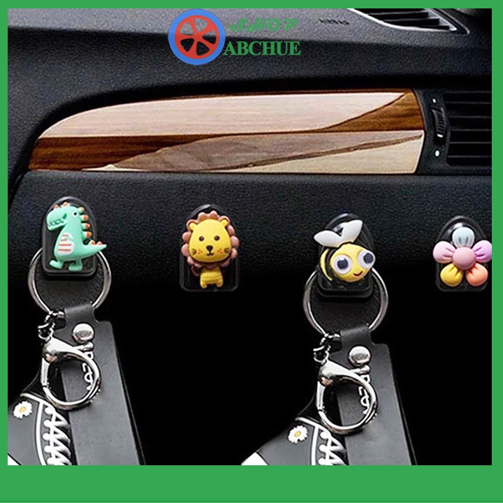 Móc treo đồ mini  đa năng gắn trên xe hơi  hình icon đáng yêu