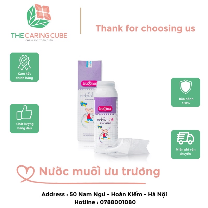 Nebianax - Nebial 3% Spray - Nước muối ưu trương ,giảm sổ mũi,nghẹt mũi ( Ý )