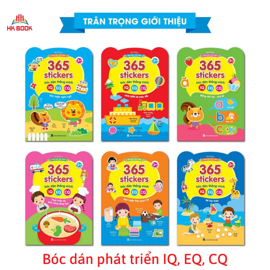 Sách - Bộ 365 Stickers Bóc Dán Thông Minh - Dành cho trẻ từ 2 tuổi - Bảng chữ cái, chữ số - 6 cuốn - V BD 01