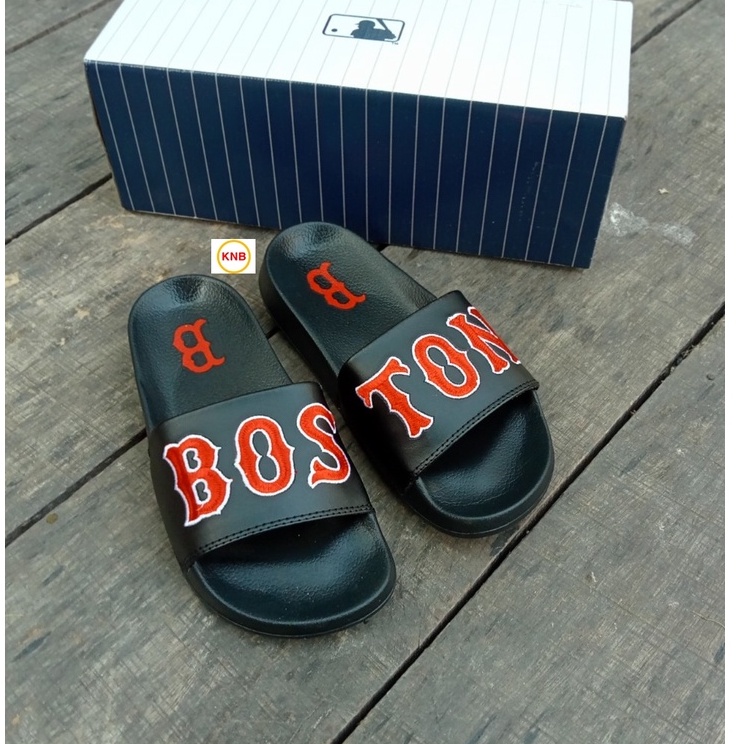 Dép unisex 𝐌𝐋𝐁 𝐁𝐎𝐒𝐓𝐎𝐍 ❤️FREESHIP + Hộp❤️ dép quai ngang nam nữ, dép mlb quai ngang thể thao nam nữ chữ thêu nhiều màu