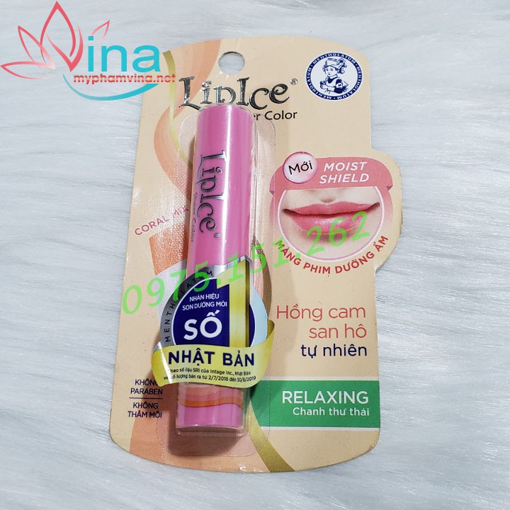 Son Dưỡng môi LipIce Sheer Color Hồng Cam San Hô - Chanh Thư Thái 2.4g