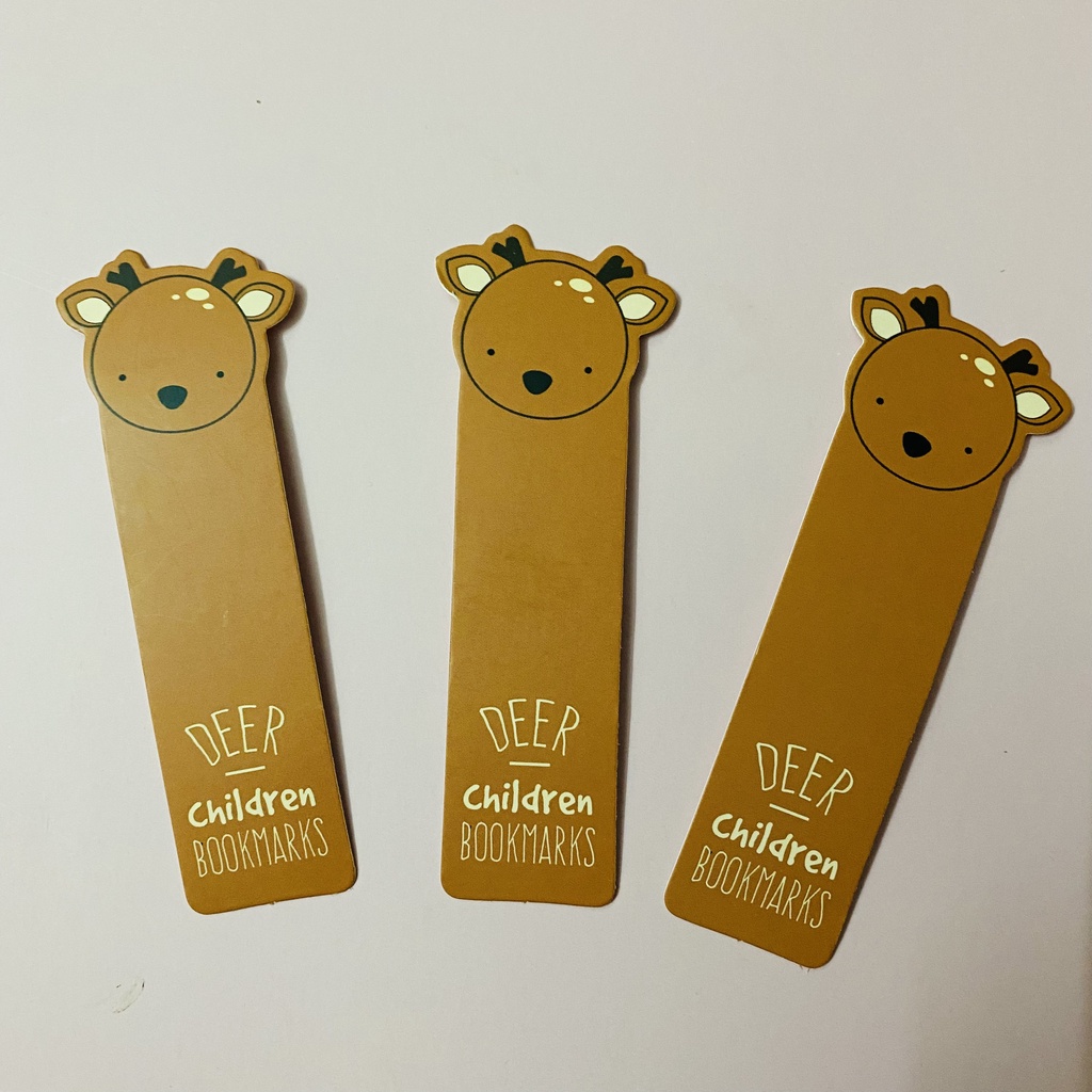 Kẹp sách đánh dấu trang bookmark giấy cứng hình động vật cute Deme