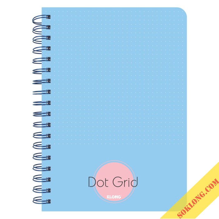 Sổ lò xo kép B5- ruột chấm Dot Grid lưới chấm tròn Bìa pastel 200 trang KLong-MS962