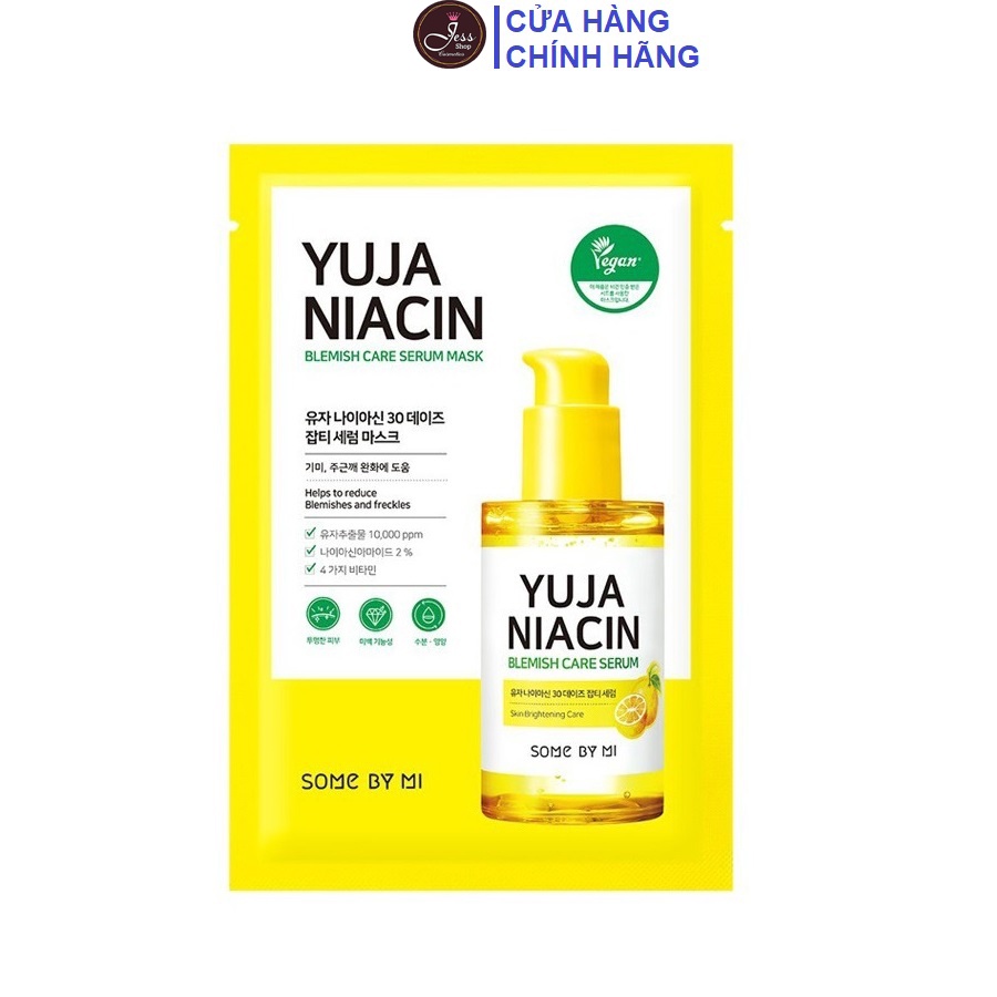 1 Miếng Mặt Nạ Giấy Dưỡng Trắng Sáng Da Some By Mi Yuja Niacin Blemish Care Serum Mask 25g