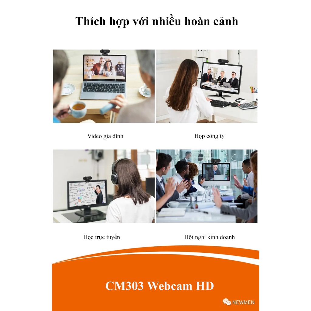 ˂PATECH˃ Webcam Newmen CM303 (1080P) - Hàng chính hãng