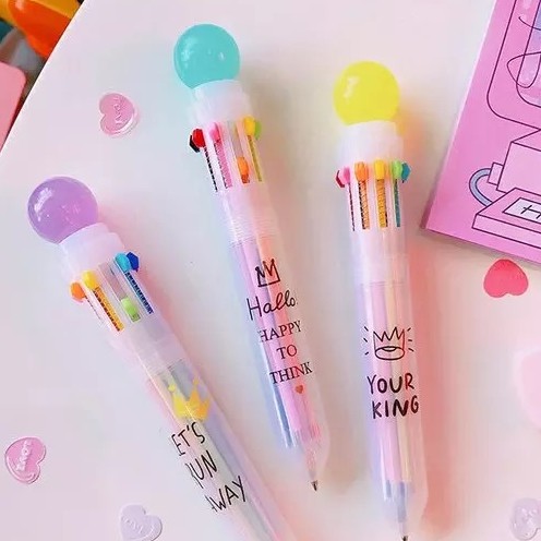 Bút 10 màu hàn quốc dễ thương - Sẵn hàng