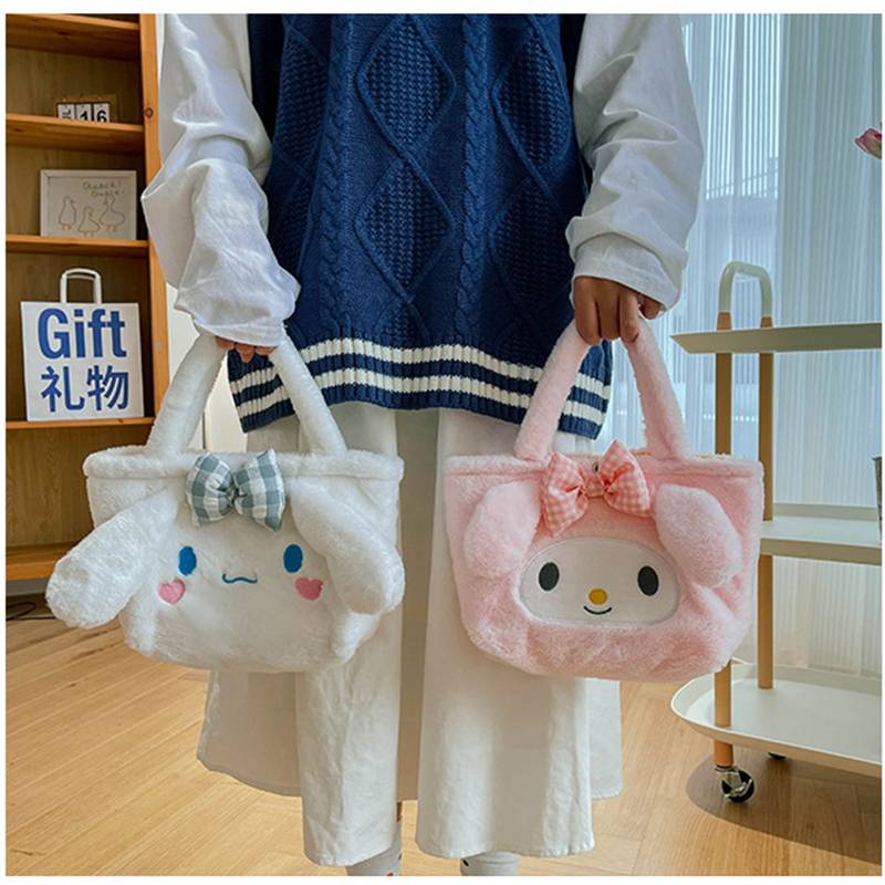 Túi xách tay thỏ MYMELODY Linabell Sanrio Cinnamoroll nhồi bông dễ thương làm quà sinh nhật cho nữ