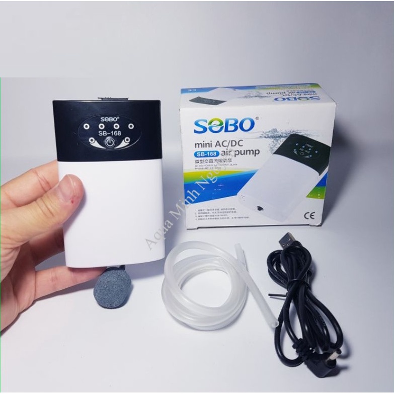 Sủi Oxy Tích Điện Siêu Êm SoBo SB168 1 Vòi Và SB268 2 Vòi, Máy Sủi Oxy Cho Bể Cá Cảnh